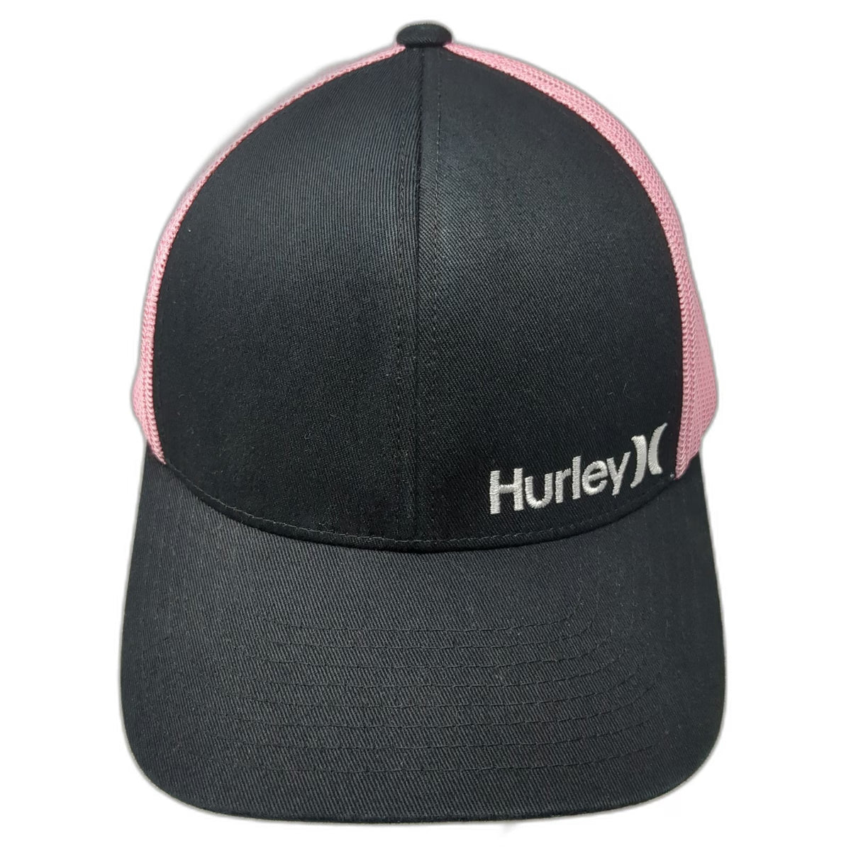 Hurley Trucker Hat Black Pink One Size Mesh Snapback Logo Embroidered Surf