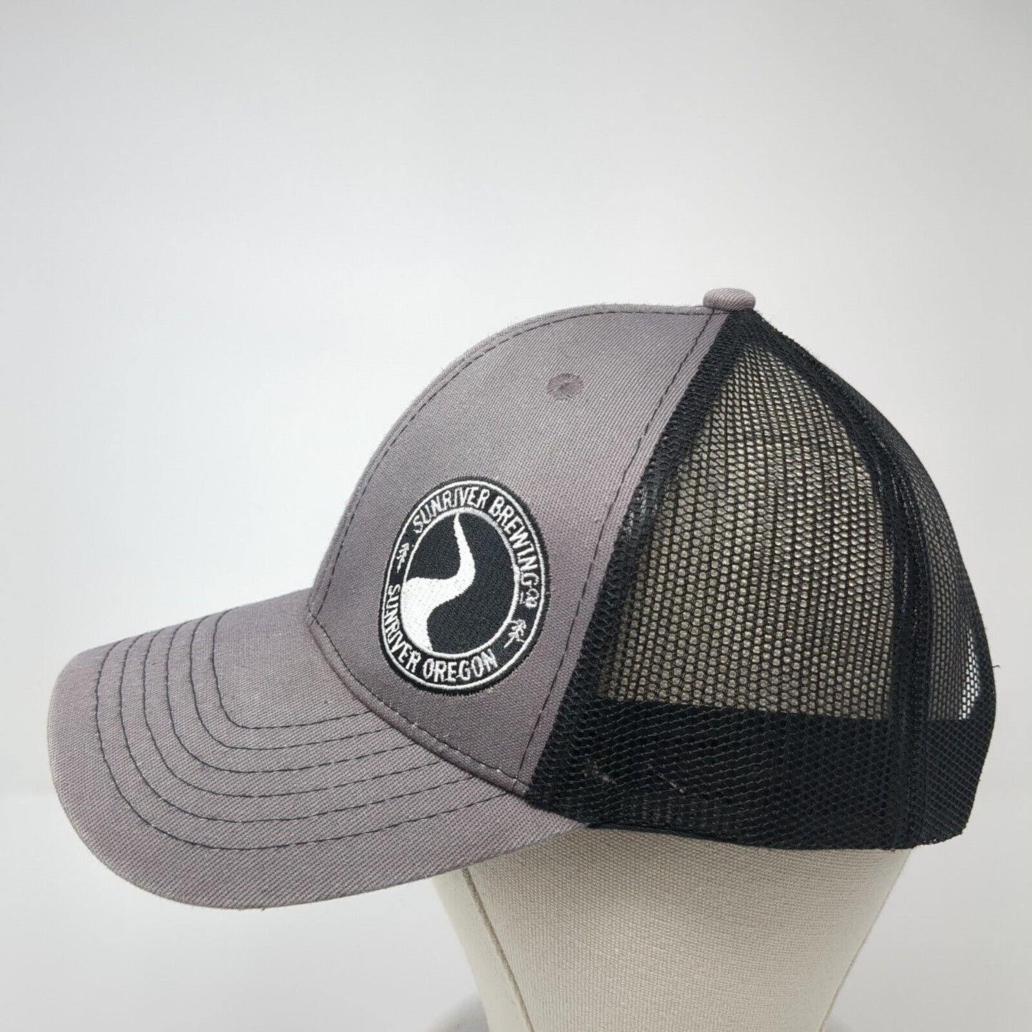 Sunriver Brewing Co. Oregon Snapback Trucker Hat Gray One Size Mesh Back Brewery