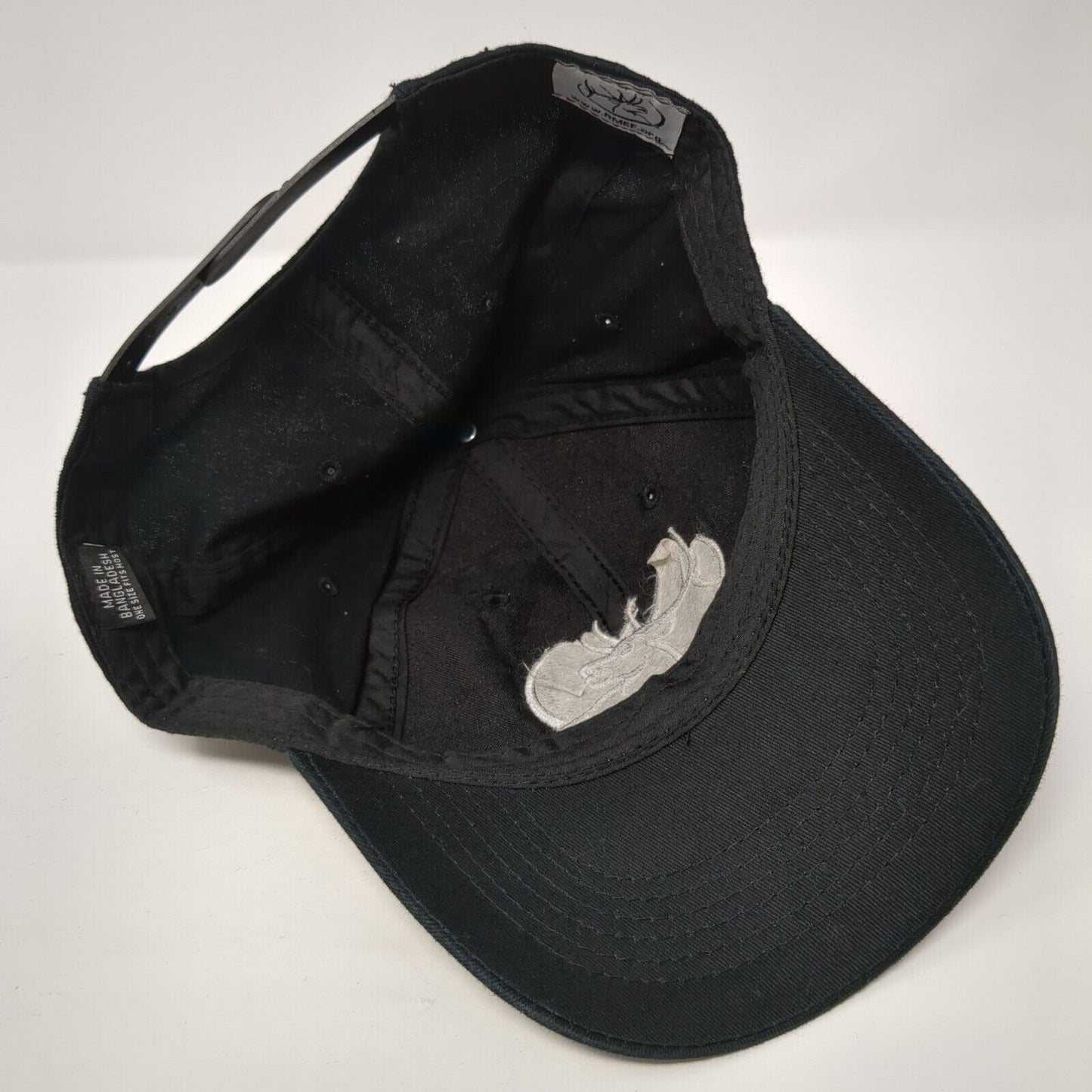 RMEF Snapback Hat Black One Size Adjustable Embroidered Vented Holes 6 Panel