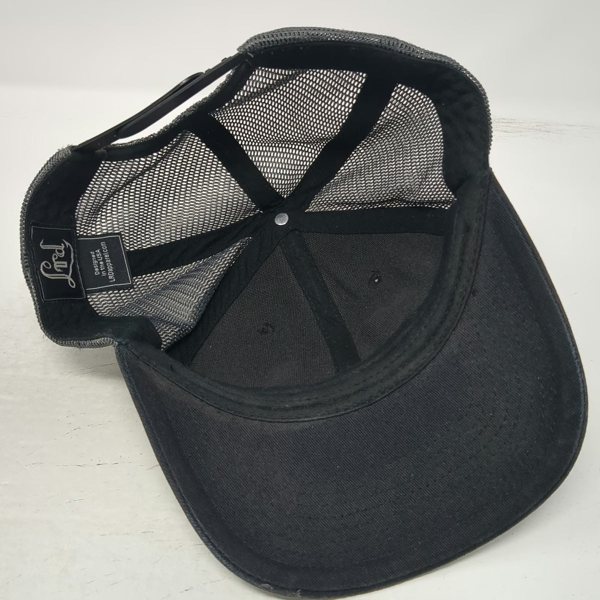 Lrd Buffalo Bison Mountain Patch Trucker Hat Black One Size Mesh Snapback