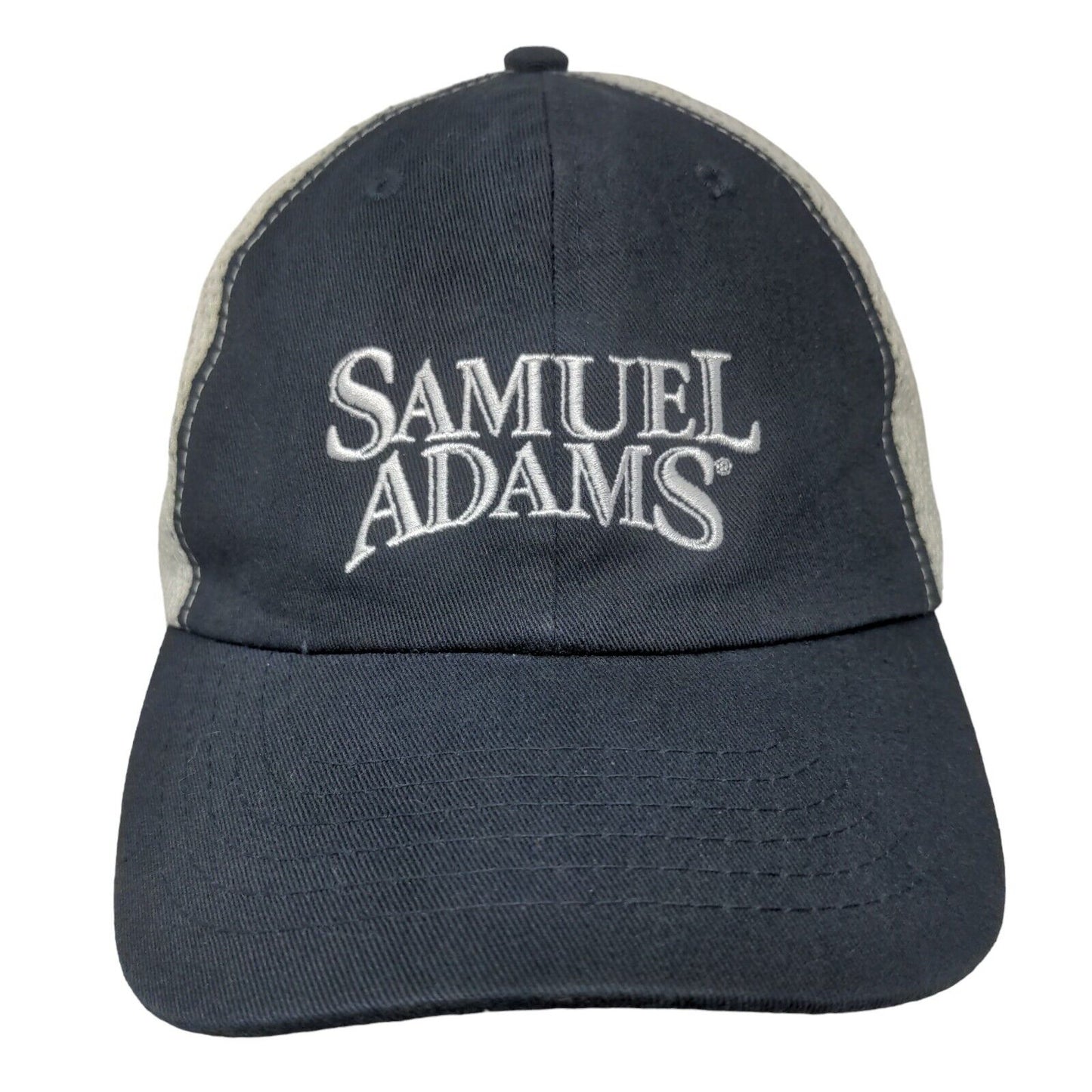 Samuel Adams Strapback Trucker Hat Blue One Size Embroidered Mesh Back 6 Panel