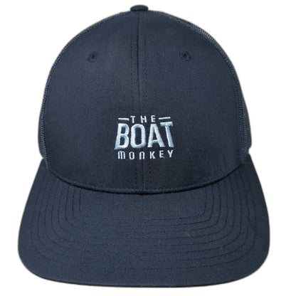 Richardson Trucker Hat Blue One Size Snapback The Boat Monkey Mesh Embroidered