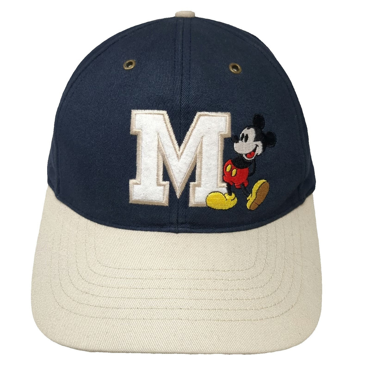 Walt Disney World Baseball Cap Blue One Size Mickey Mouse M Logo Slideback Hat
