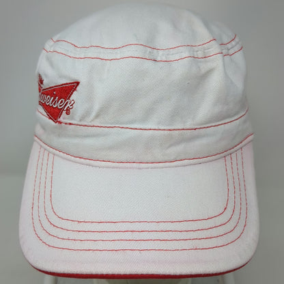 Budweiser Army Cap White One Size Red Contrast Stitch Grab Some Buds Cadet Hat