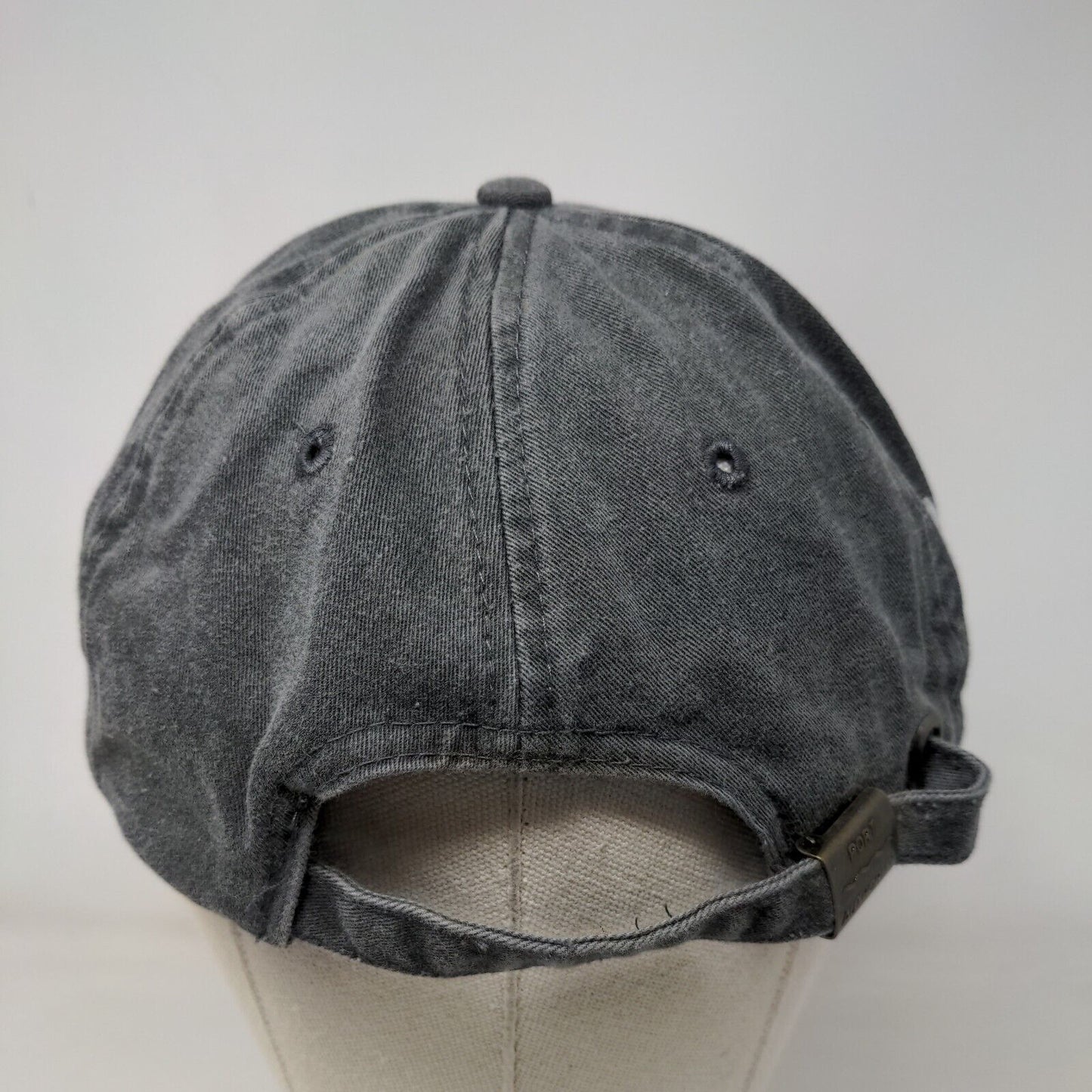 AS Slideback Hat Gray One Size Adjustable Solid 6 Panel Port Authority