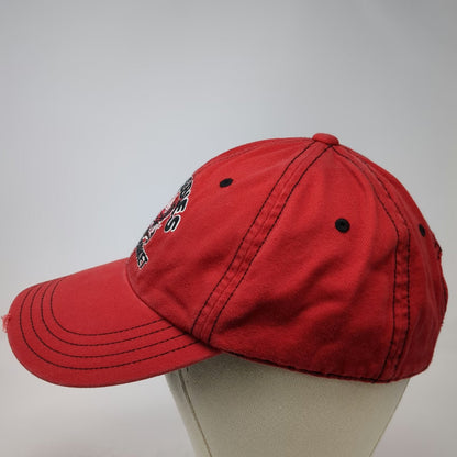 Old Navy Red Baseball Cap One Size Embroidered Crabbies Fishmarket Strapback Hat
