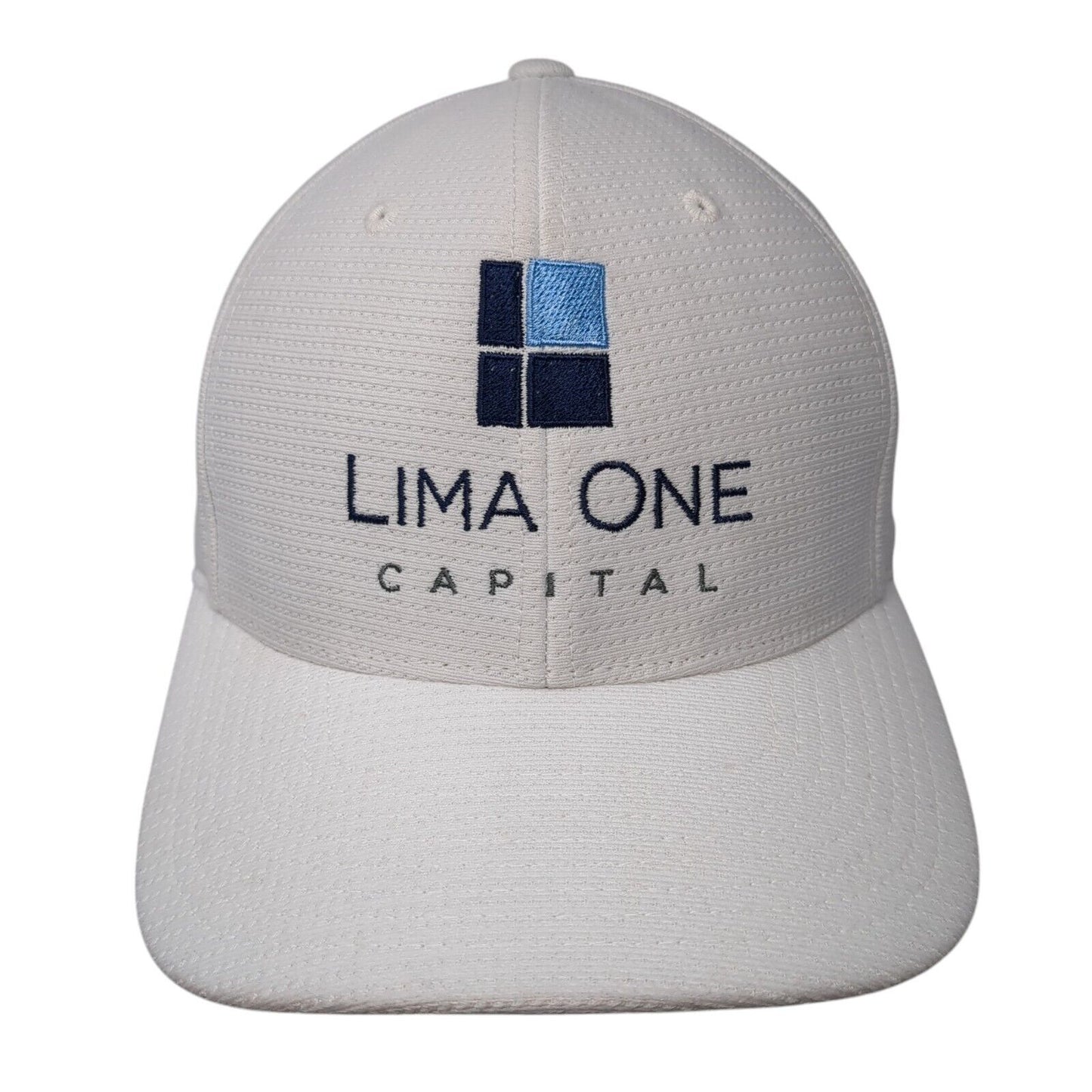 Lima One Capital Fitted Hat White L/XL Flexfit Embroidered Travis Matthew