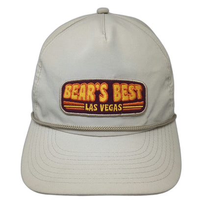 Pukka 5 Panel Beige Hat One Size Rope Bear's Best Las Vegas Golf Snapback Patch