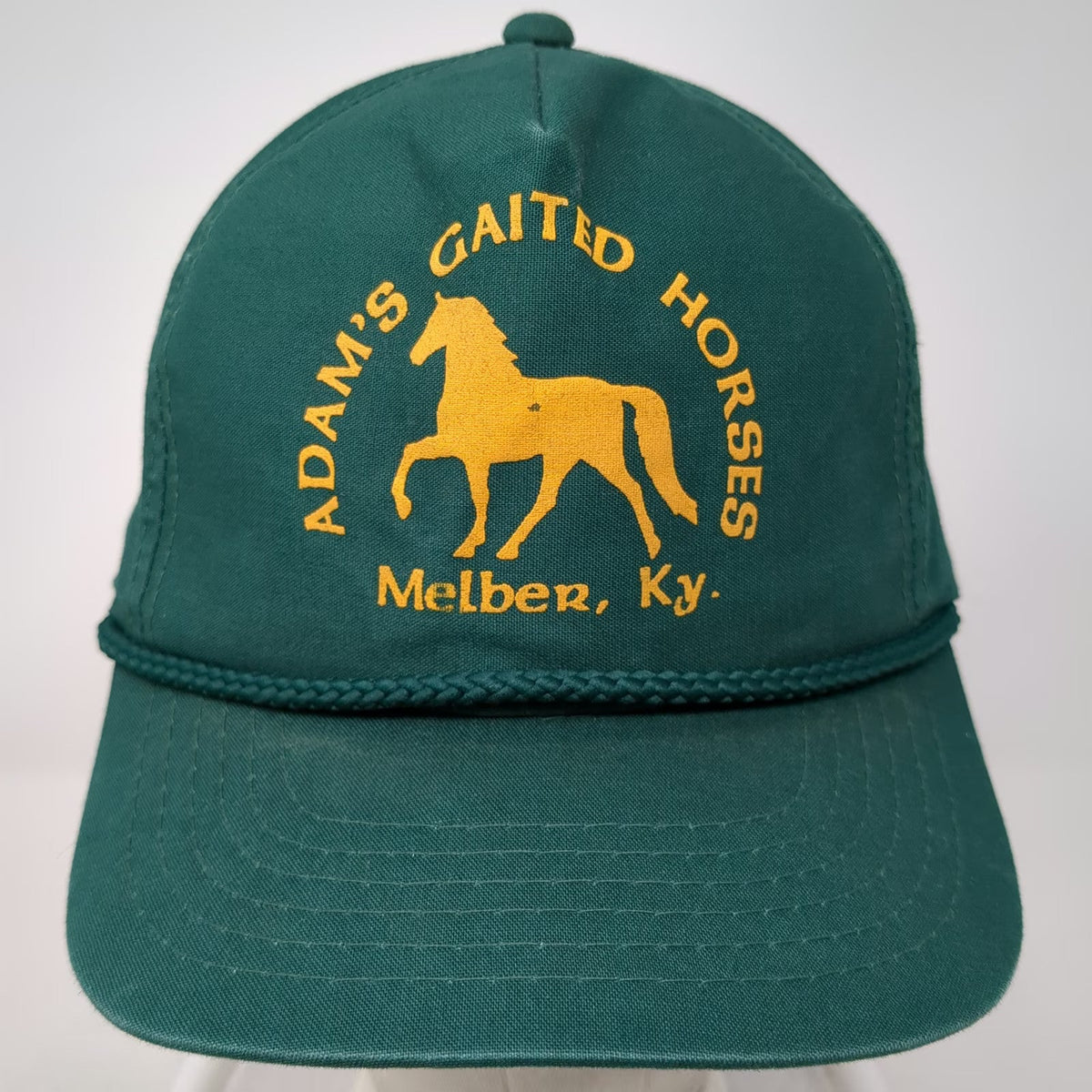 Young An 5 Panel Green One Size Adams Gaited Horses Melber Ky Rope Snapback Hat