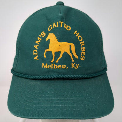 Young An 5 Panel Green One Size Adams Gaited Horses Melber Ky Rope Snapback Hat