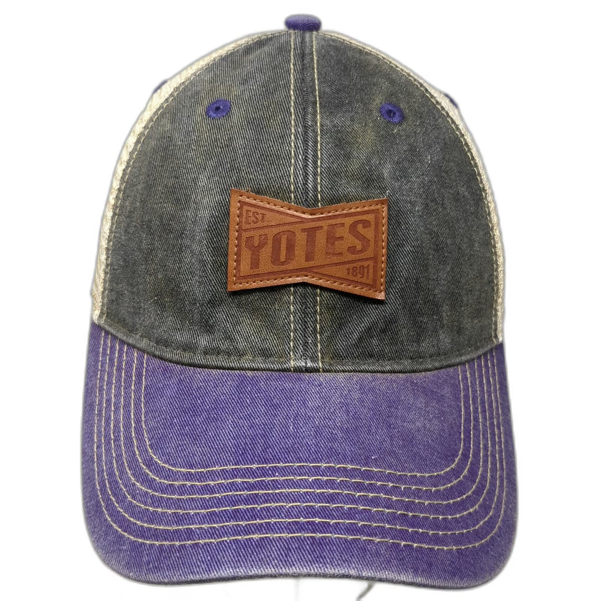 Legacy NCAA Idaho Yotes Trucker Hat Purple Gray OS Snapback Leather Patch 1891