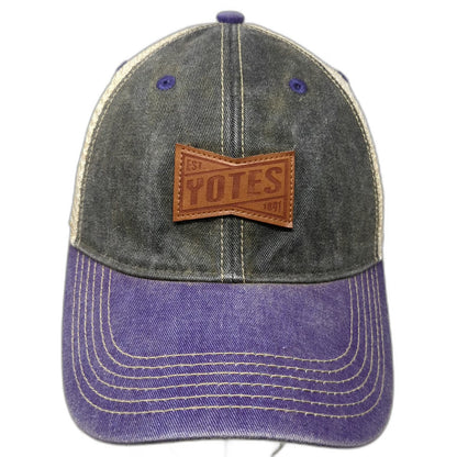 Legacy NCAA Idaho Yotes Trucker Hat Purple Gray OS Snapback Leather Patch 1891