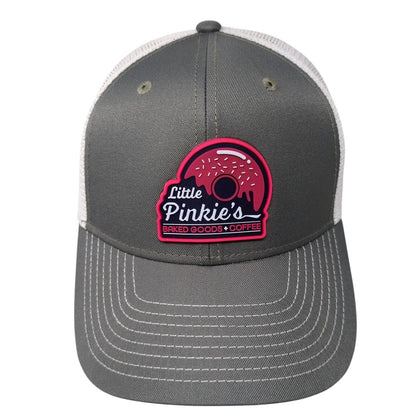 Little Pinkie's Baked Goods Coffee Trucker Hat Gray One Size Mesh Back