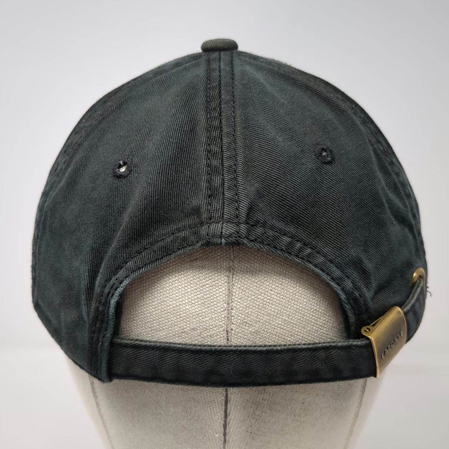 Lacoste Baseball Cap Black One Size Adjustable Slideback Cotton Hat Logo Design