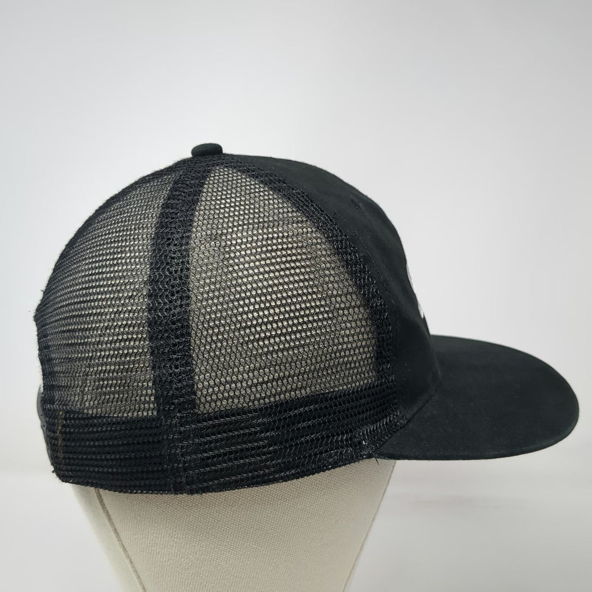 Apollo Trucker Hat Black One Size SAM Logo Snapback Mesh Back Structured Cap