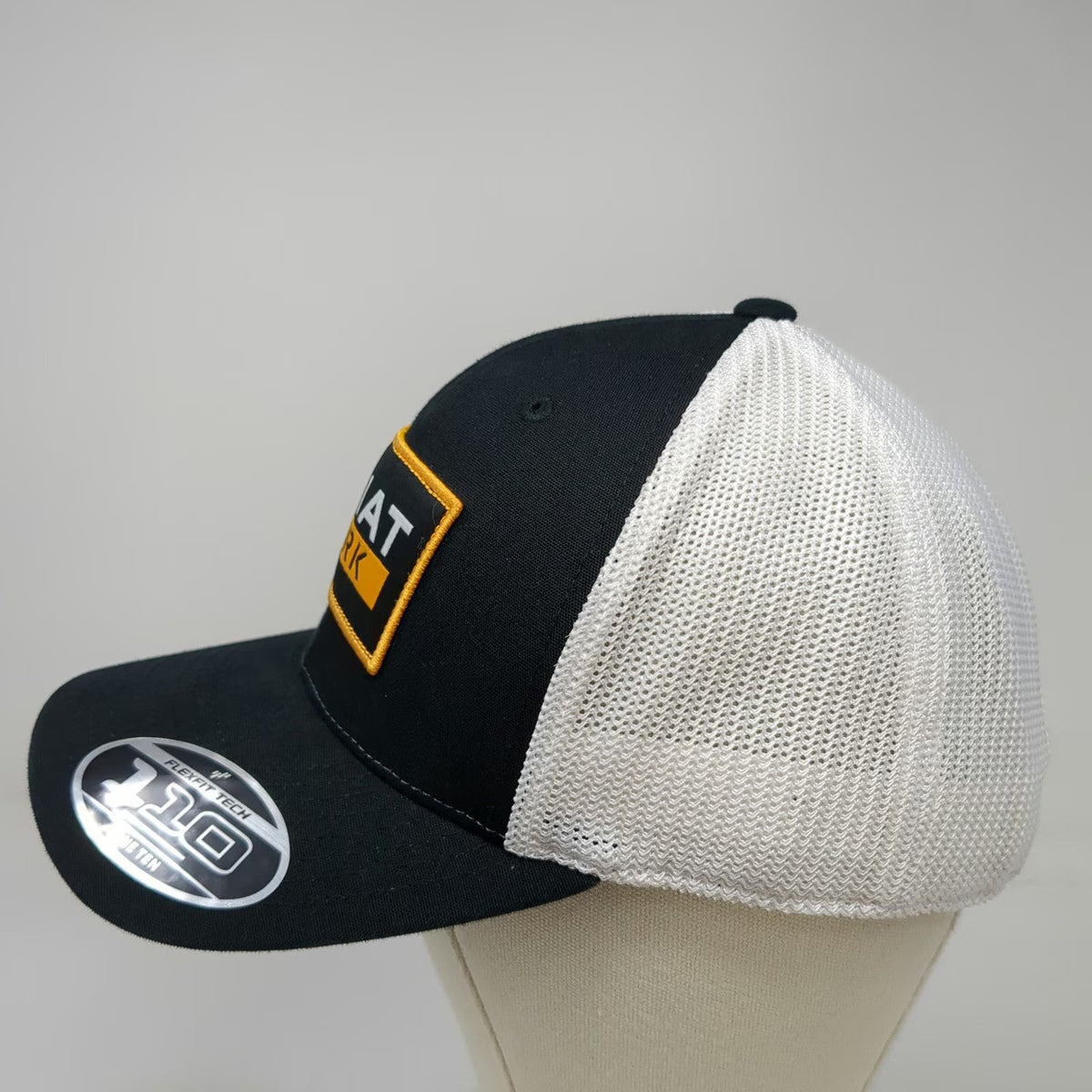 Ariat Trucker Hat Black White Yellow One Size Mesh Snapback Work Logo Patch