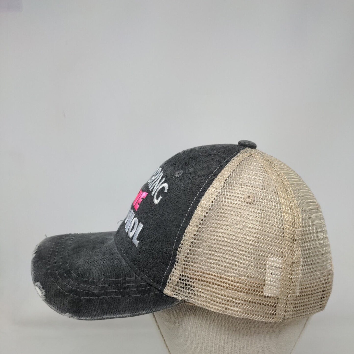 I'll Bring The Alcohol Snapback Trucker Hat Gray OSFM Adjustable Mesh Back