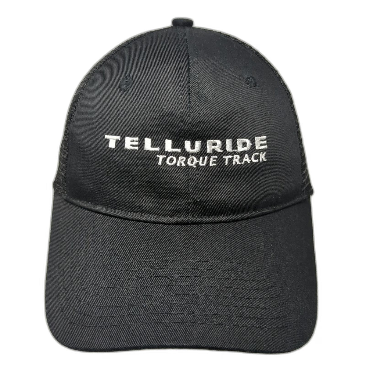 Trucker Hat Black One Size Telluride Torque Track Mesh Snapback Curved Brim