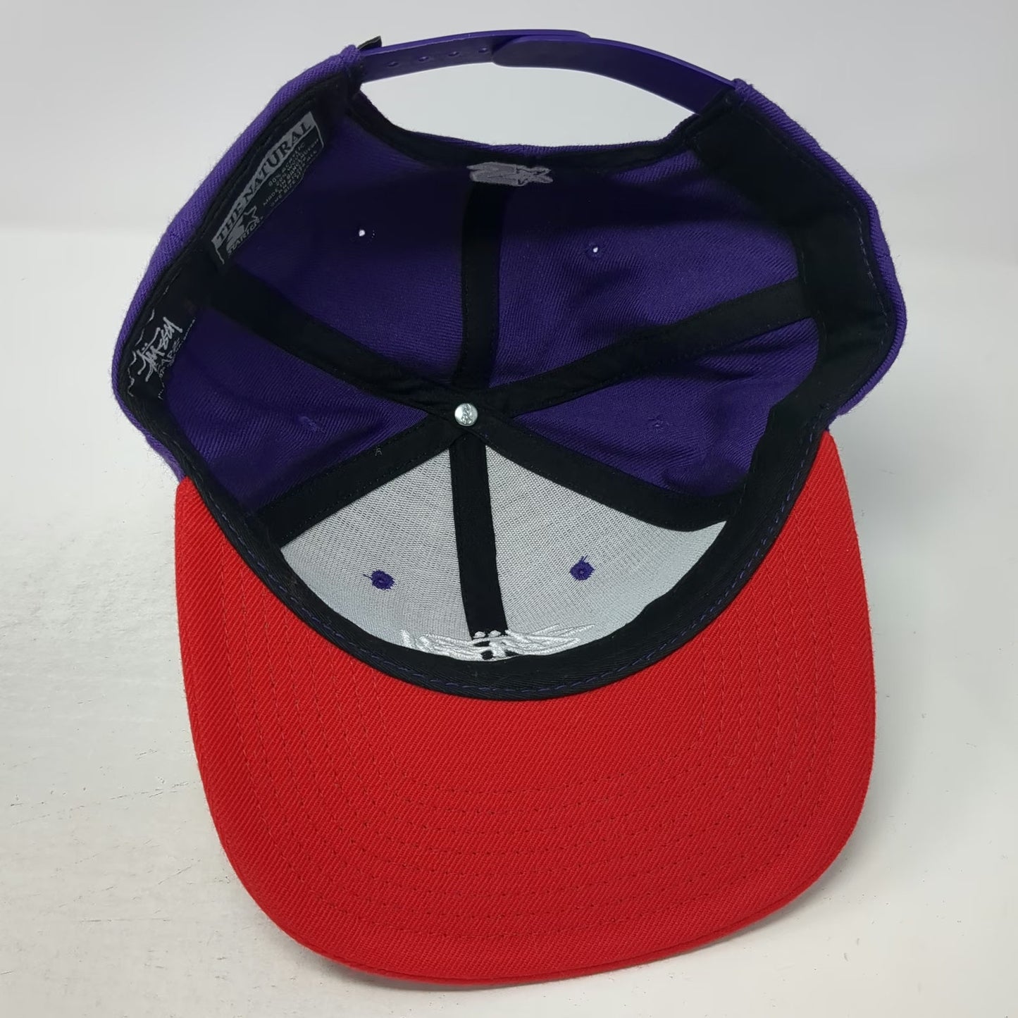 Stussy X Starter Collab Snapback Hat Purple Red White One Size Embroidered Logo