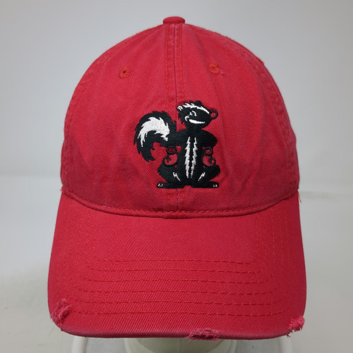 Otto Baseball Cap Red One Size Skunk Mascot Stinker Stores Boxer Embroidered Hat