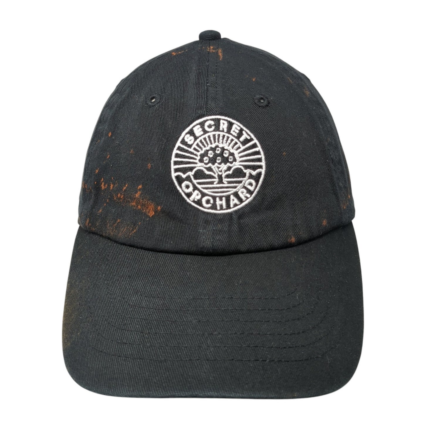 Secret Orchard Slideback Hat Black Embroidered Logo Adjustable 100% Cotton
