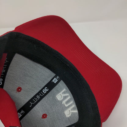 RNR Seed Fitted Hat Red M/L Embroidered Vented Holes 6 Panel 39Thirty New Era