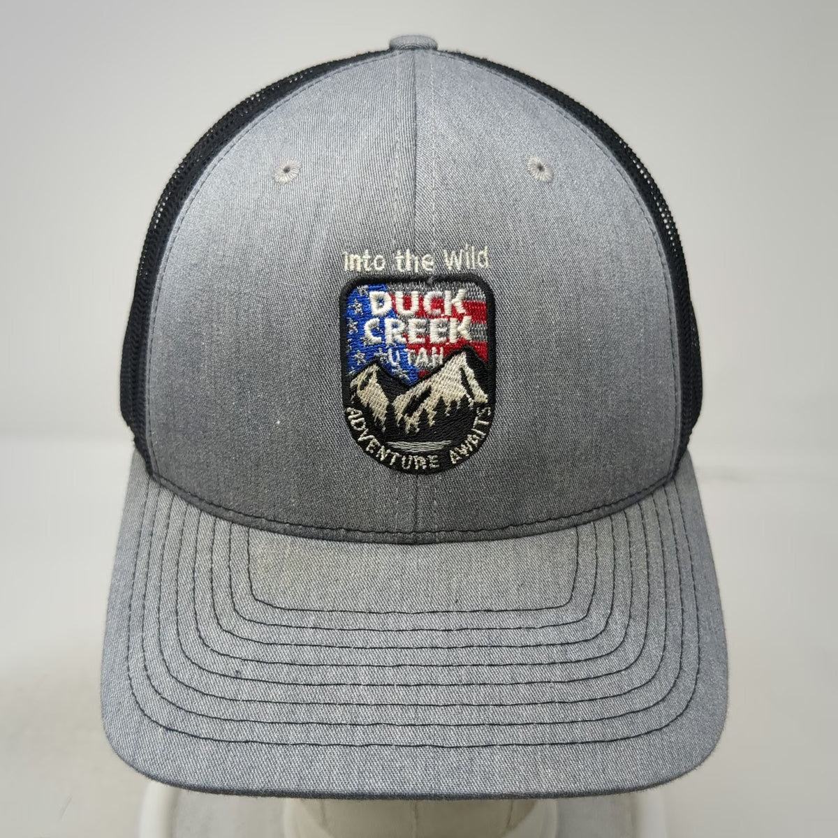 Richardson Trucker Hat Gray Black One Size Duck Creek Utah Adventure Awaits