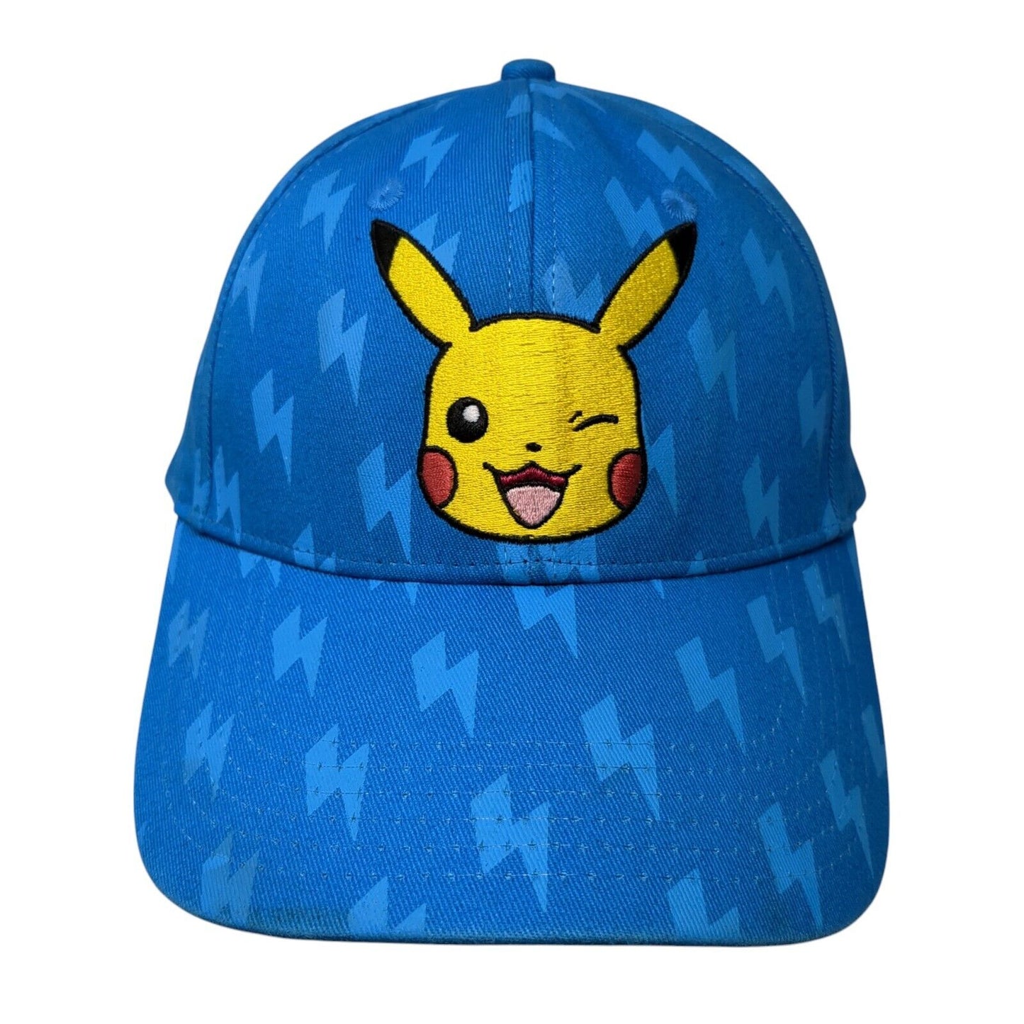 Pikachu Snapback Hat Blue One Size Adjustable Embroidered 6 Panel Pokemon