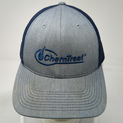 Outdoor Cap ChemTreat Trucker Hat Gray Blue One Size Snapback Mesh Back Graphic