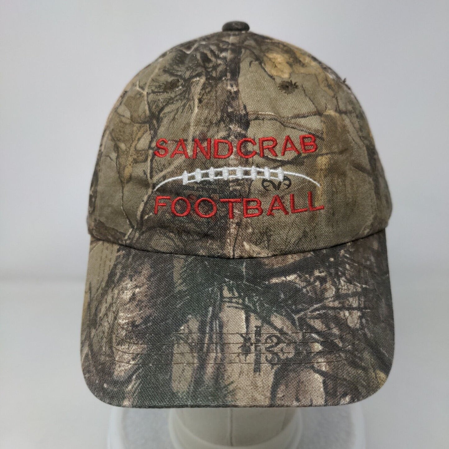 Sand Crab Football Strapback Hat Camouflage One Size Port Authority