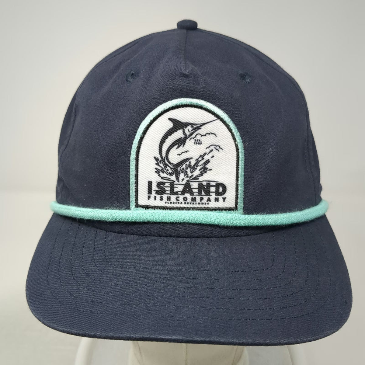 Big Accessories 5 Panel Blue One Size Island Fish Company Marlin Rope Hat