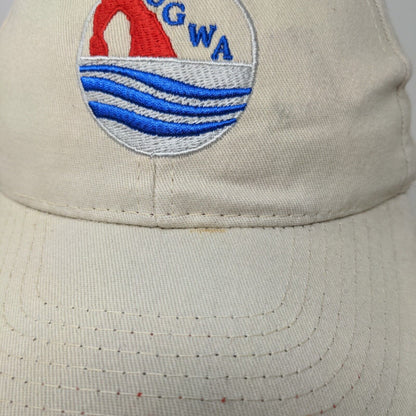 UGWA Strapback Hat Tan OSFA Embroidered 6 Panel Vent Holes Hit Wear