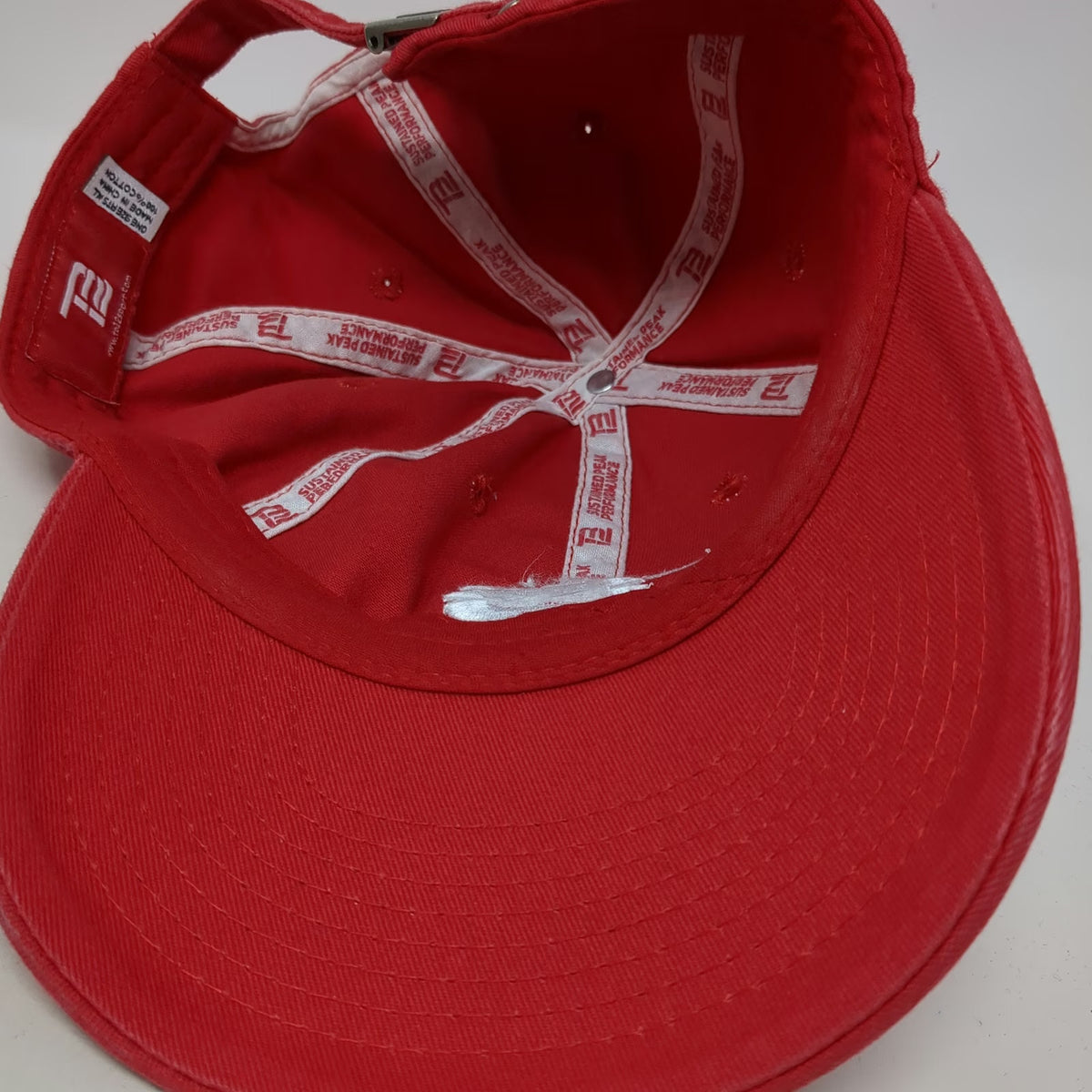 TB12 Baseball Cap Red One Size Tom Brady Sustained Peak Performance Logo Hat