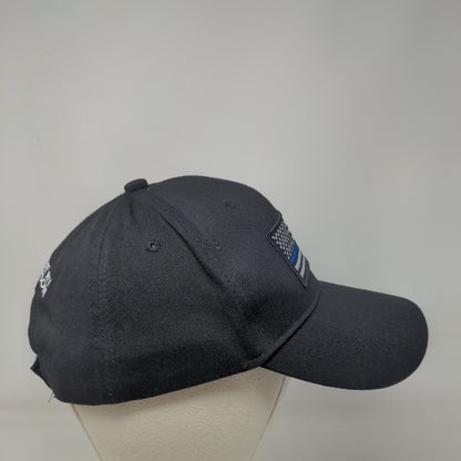 USA Flag Strapback Hat Black One Size Embroidered Love My Freedom Back The Blue