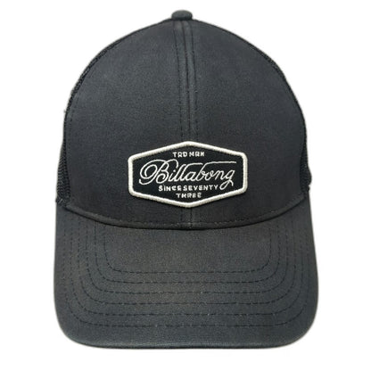 Billabong Trucker Hat Black One Size Snapback Mesh Patch Logo Curved Brim Surf