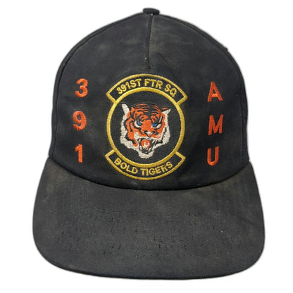 Trucker Black Hat 391st Fighter Squadron Bold Tigers AMU Slideback USA Vintage