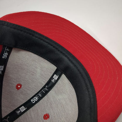 New Era EvoShield 59FIFTY Baseball Cap Red 7 Fitted Hat Flat Brim Sports Gear