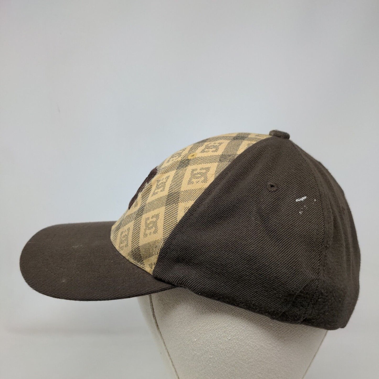 DC Shoes Fitted Hat Brown S-M Flexfit Embroidered Logo Colorblock 6 Panel