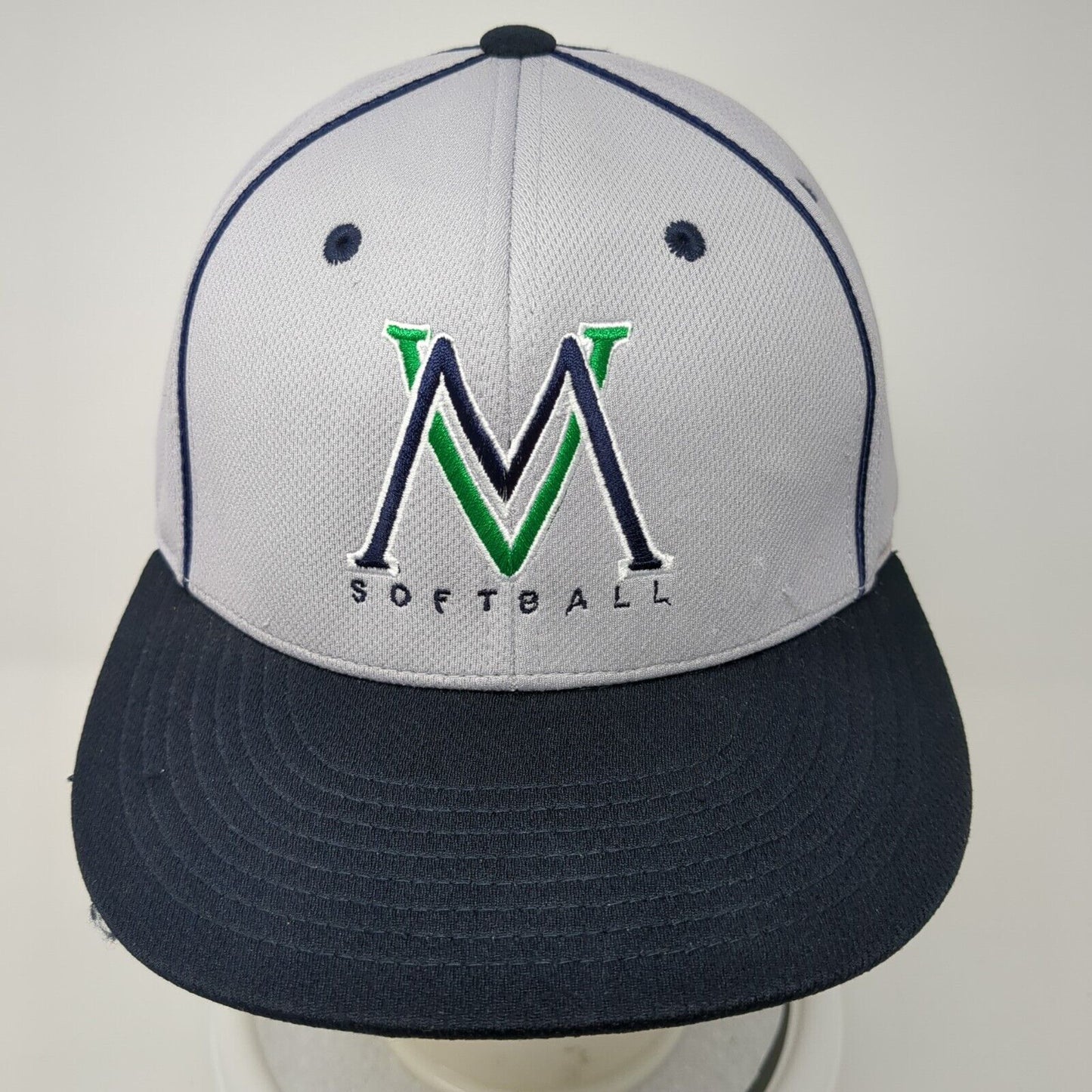 VM Softball Fitted Hat Gray 7 3/8-8 Embroidered D Series Pacific Headwear