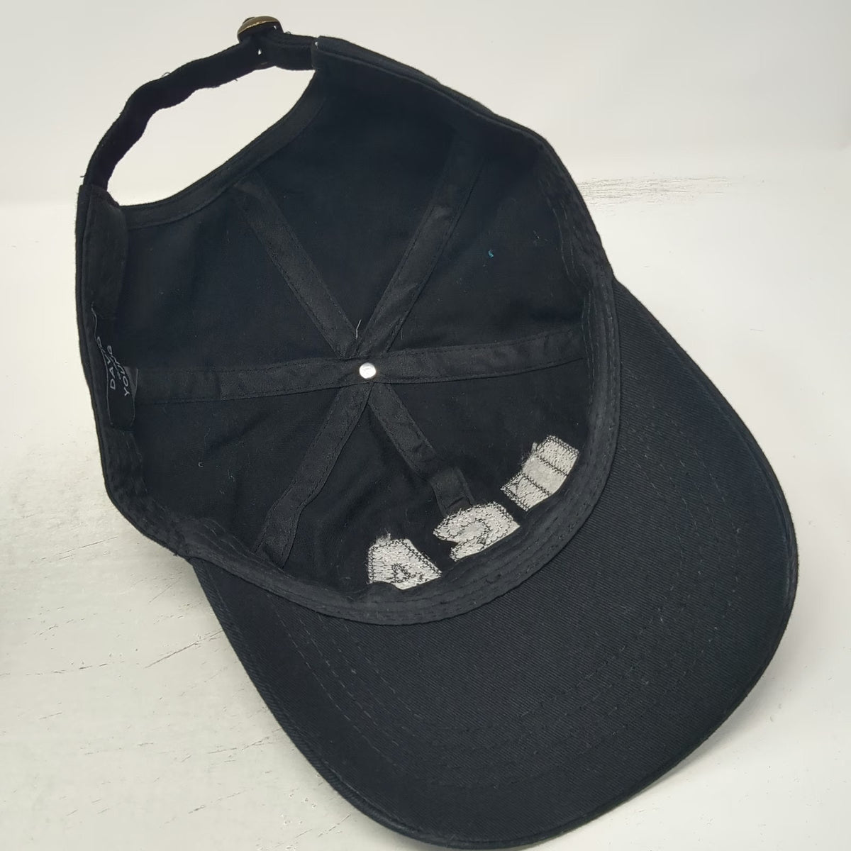 David and Young Baseball Cap Black OSFM USA Embroidered Applique Slideback Hat