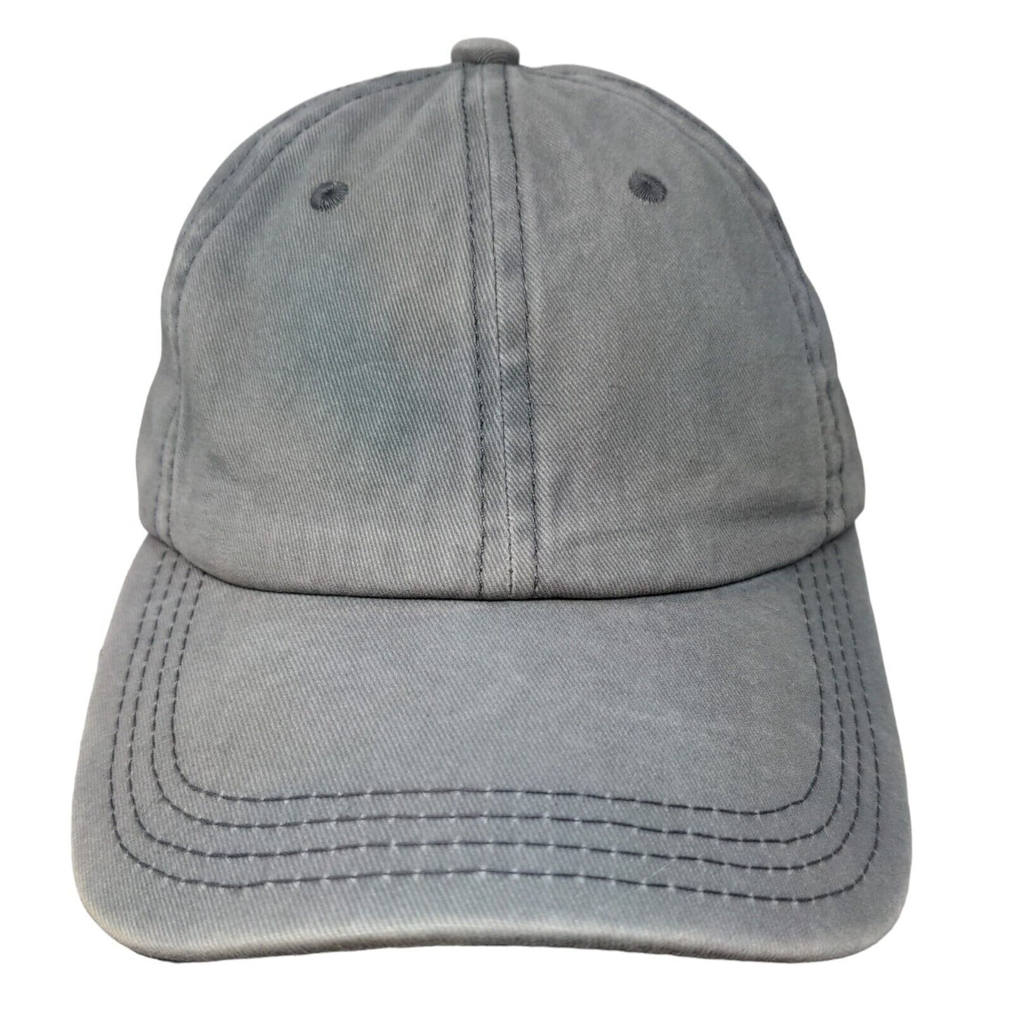 Unbranded Slideback Hat Blue One Size Adjustable Vented Holes Ponyback Blank