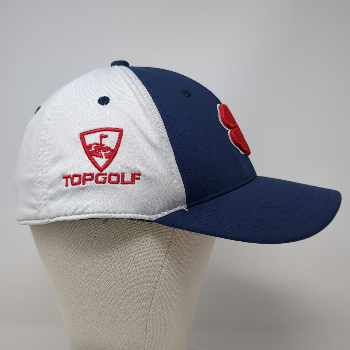 Black Clover Baseball Cap Blue White Red XL Topgolf Live Lucky Clover Logo Hat
