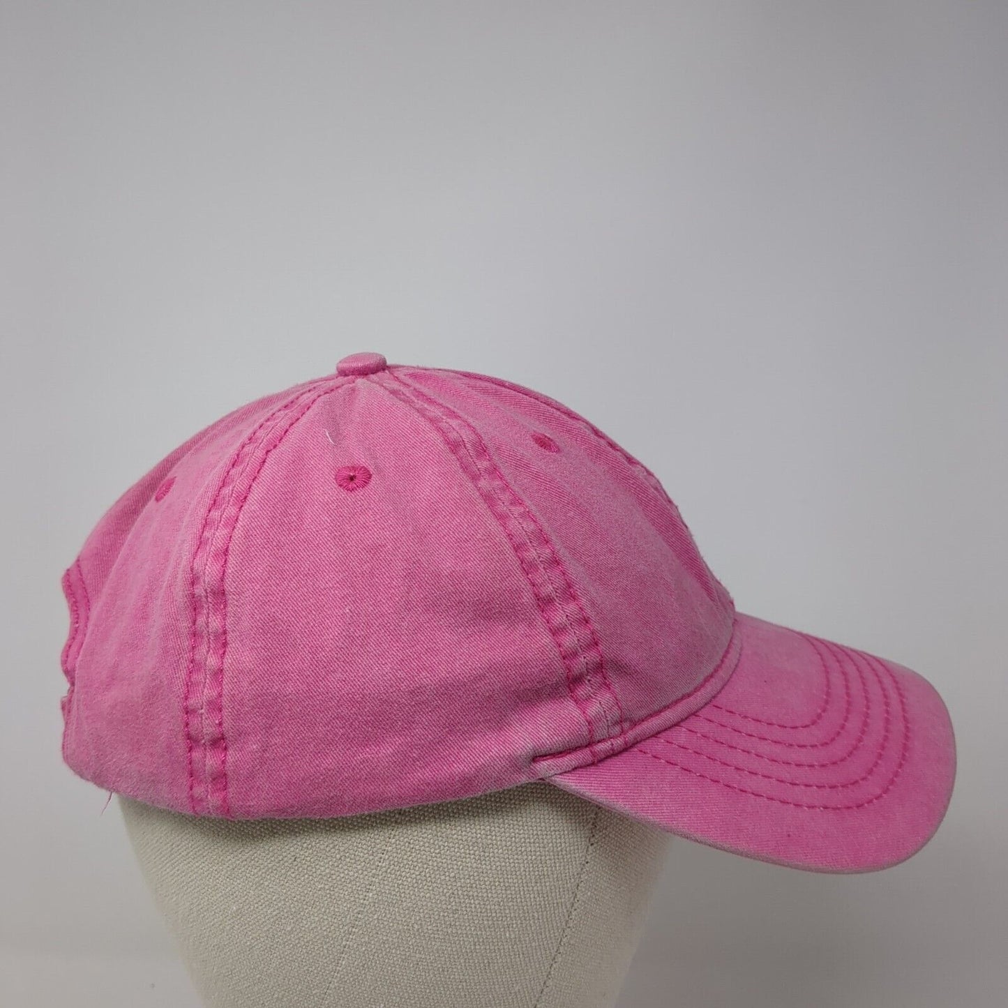 Unbranded Slideback Hat Pink One Size Adjustable Vented Holes 6 Panel Blank