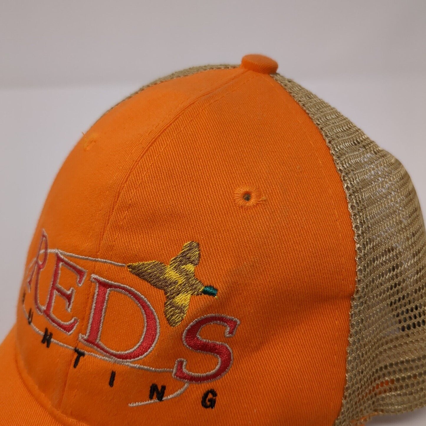 Reds Hunting Strapback Trucker Hat Orange One Size Mesh Back Outdoor