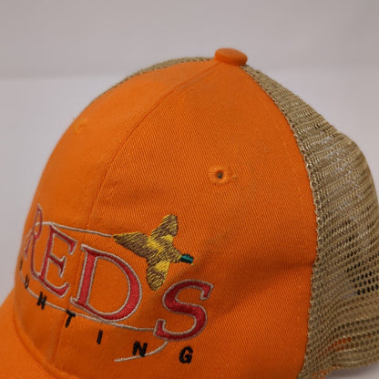 Reds Hunting Strapback Trucker Hat Orange One Size Mesh Back Outdoor