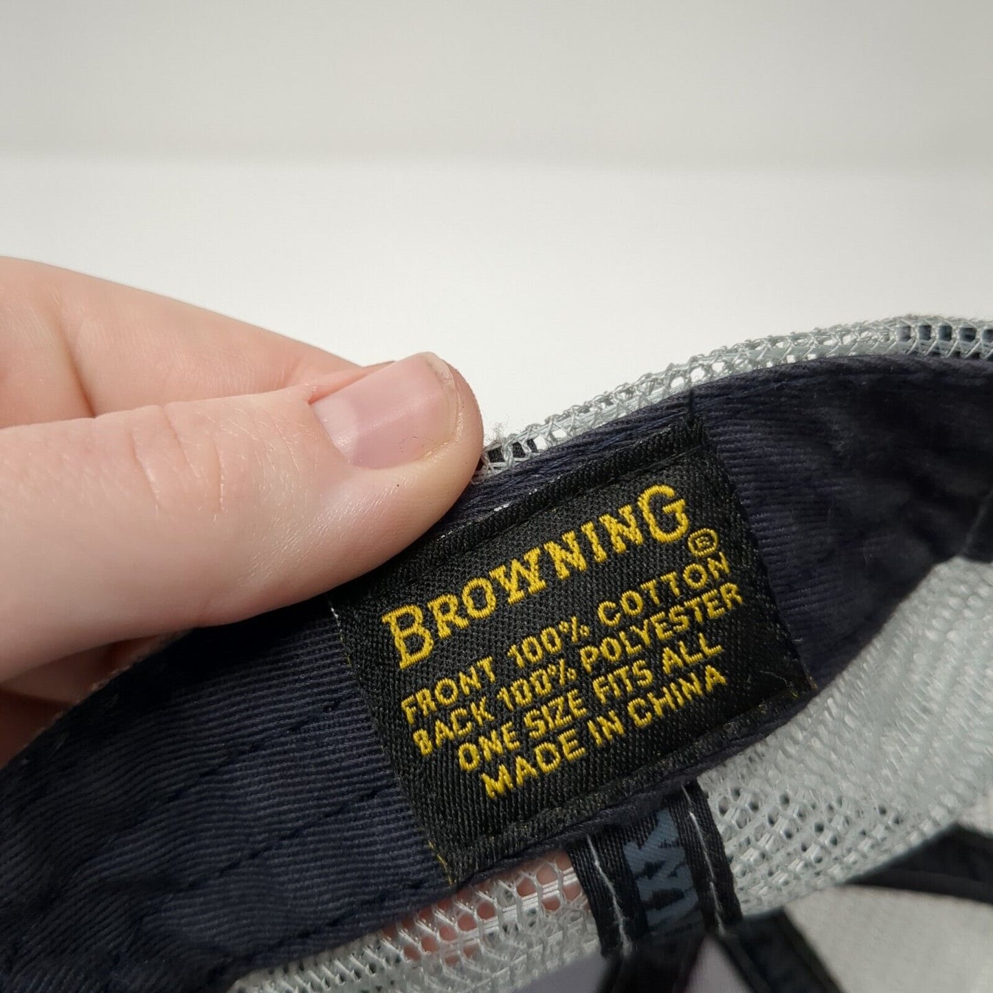 Browning Flag Mesh Back Trucker Hat Gray One Size Adjustable Outdoor