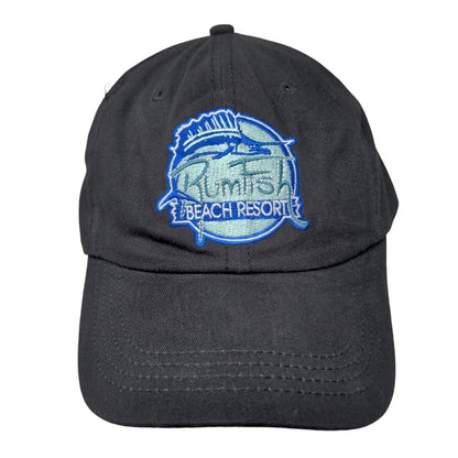 RumFish Beach Resort Slideback Hat Black OSFA Adjustable Embroidered Cotton