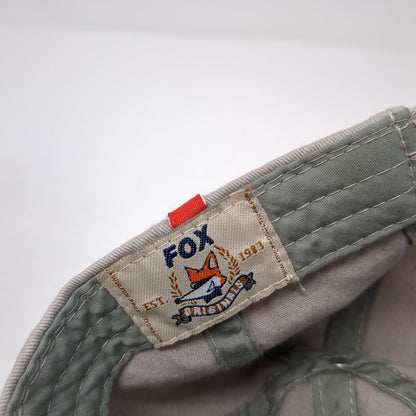 Amsterdam Slideback Hat Tan One Size Adjustable Embroidered Distressed Fox Head