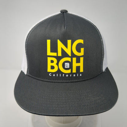 Lng Bch California Snapback Trucker Hat Gray One Size Mesh Back Yupoong