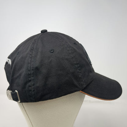 Jägermeister Baseball Cap Black One Size Rubber Patch Orange Brim Piping Hat
